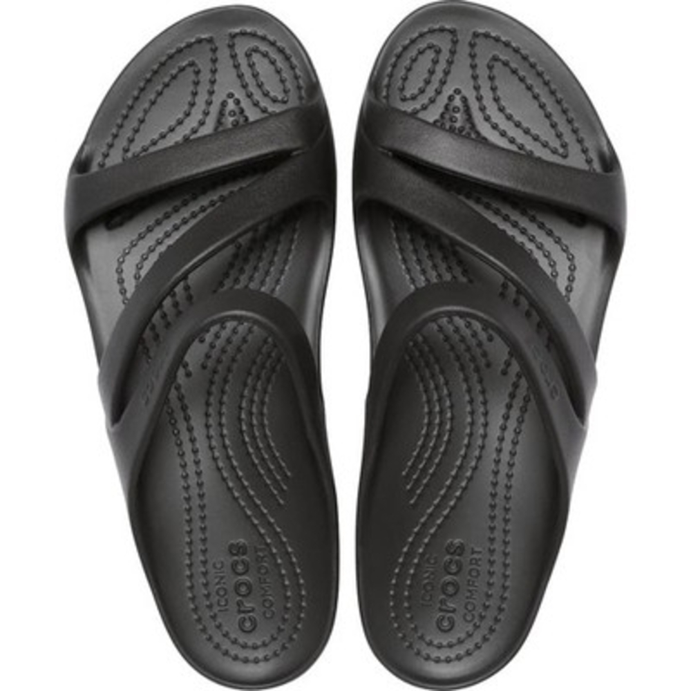 CROCS Women’s Black Cross-Strap Slide Sandals